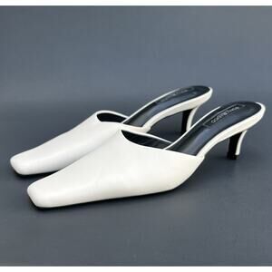 TONY BIANCO Zubi Kitten Heel Leather Ivory Mule Women's Size 7 US